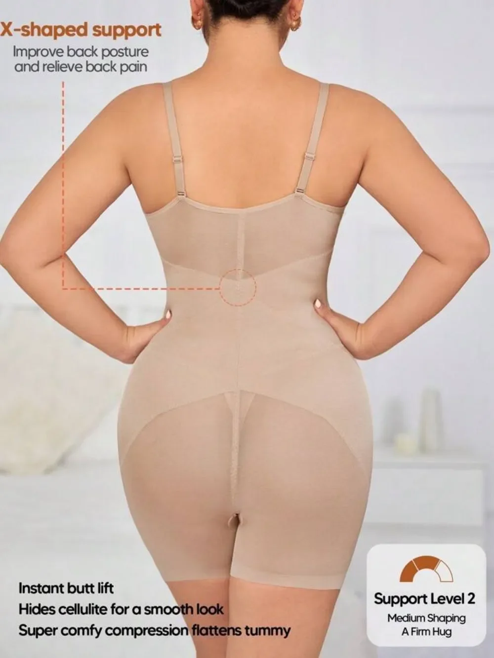 Women's Open Bust Tummy Control Waist Slimming Sheer Shapewear. Size Medium